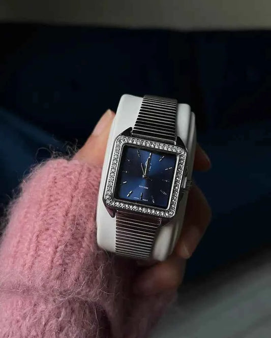 Montre "MONACO" · Argenté et bleu