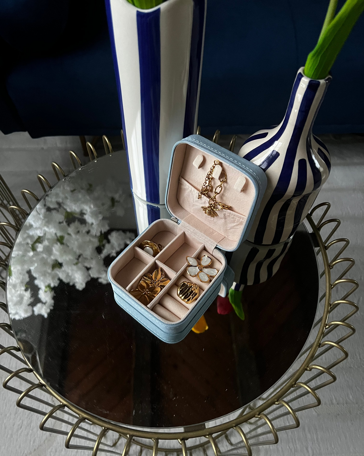 Boite à bijoux "L'Essentielle" (bleue)