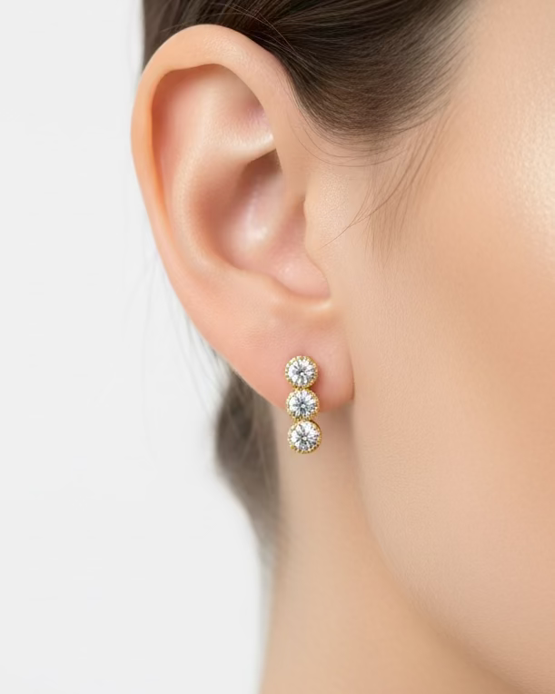 Boucles "INES" - Bleu Saphir