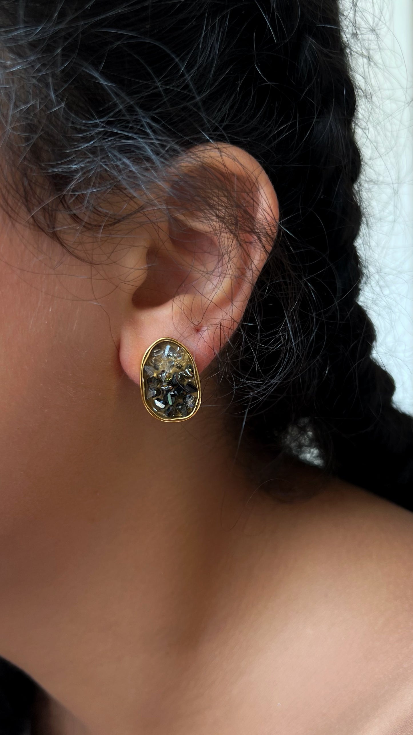 Boucles d'oreilles "CRISTAL" · Noires