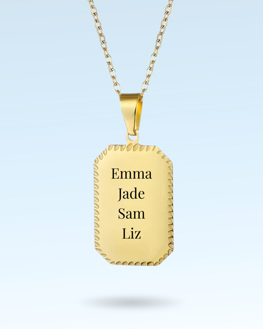 Collier "MOTS DOUX" personnalisé avec texte gravé