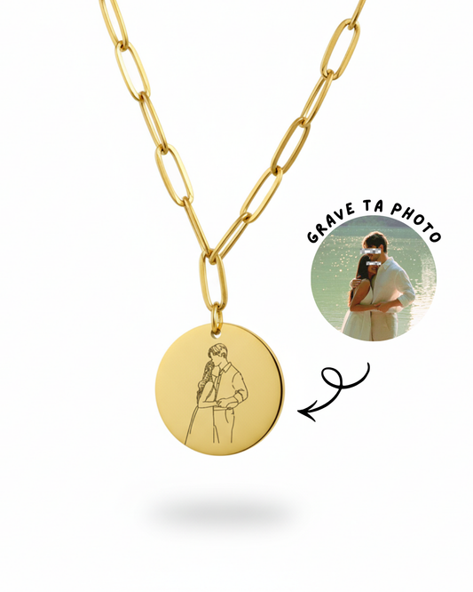 Collier "EVIDENCE" gravé à partir d'une photo