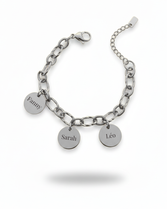 Bracelet "PASSION" personnalisé avec médaillons gravés