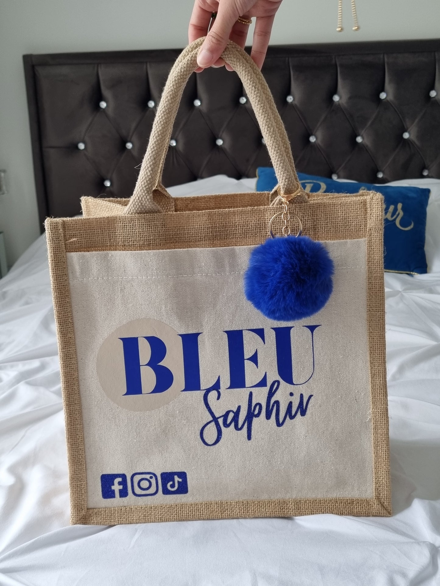 Sac en jute "Bleu Saphir"