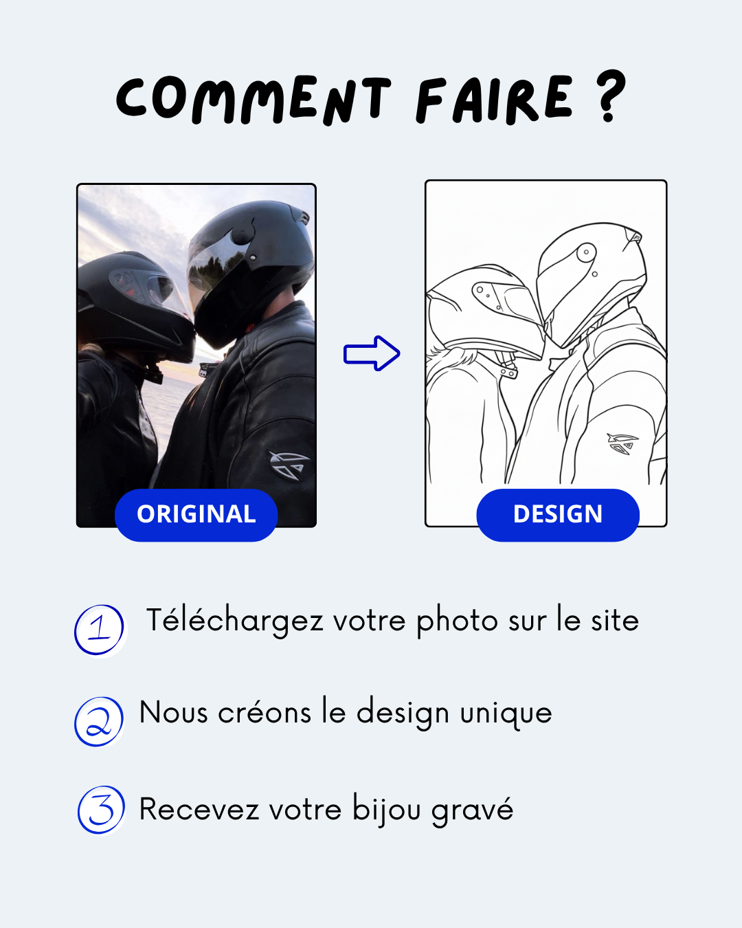 "ETERNEL" - Porte-clé rectangulaire gravé à partir d'une photo