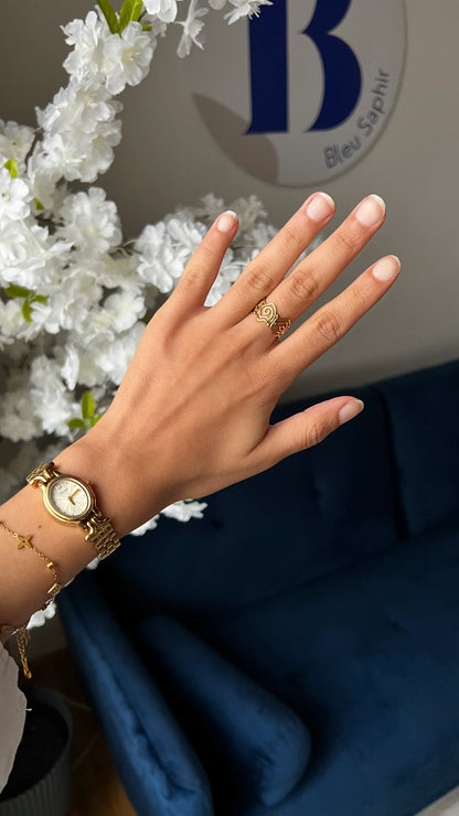 Bague "TULIPE" - Bleu Saphir