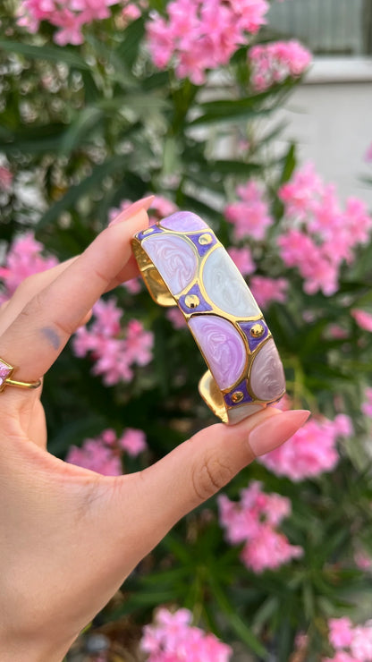 Bracelet Jonc "HORTENSE" · Violet - Bleu Saphir