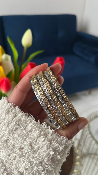 Bracelet jonc "DIVA" - Bleu Saphir