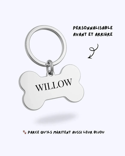 "COMPAGNON" - Médaille pour chien gravée - Bleu Saphir