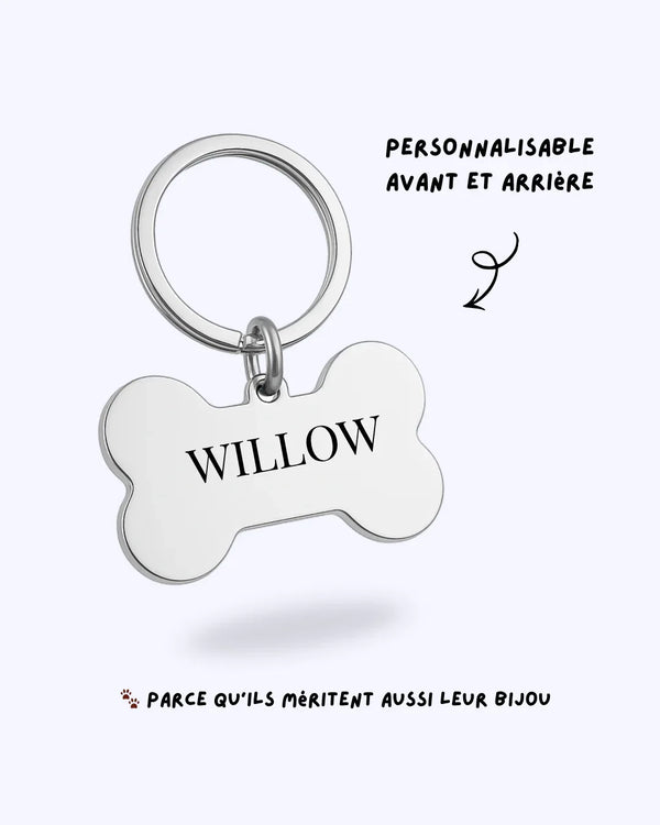 "COMPAGNON" - Médaille pour chien gravée - Bleu Saphir