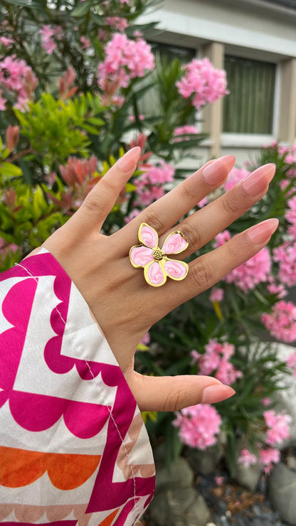 Bague "ROSY" · Rose - Bleu Saphir