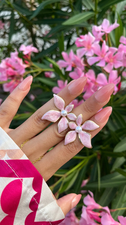 Boucles d'oreilles "FLOWER" · Lila - Bleu Saphir