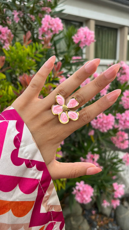 Bague "ROSY" · Rose - Bleu Saphir