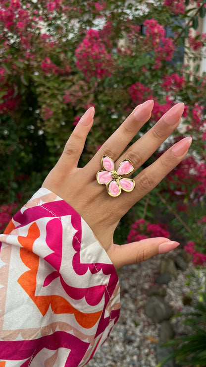 Bague "ROSY" · Rose - Bleu Saphir