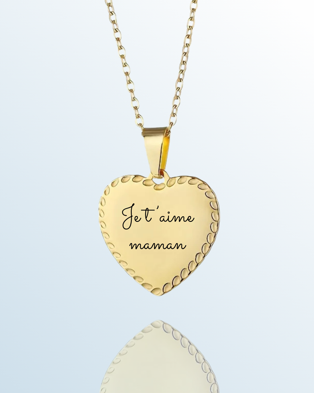 Collier "COEUR À COEUR" personnalisé avec texte gravé