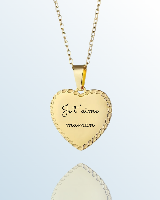 Collier "COEUR À COEUR" personnalisé avec texte gravé