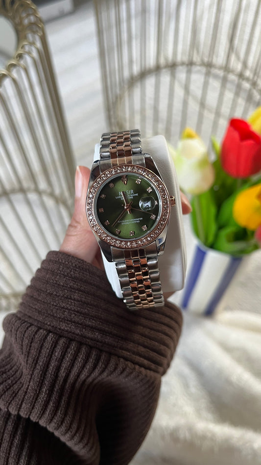 Montre "SARAH" · Fond Vert 💶 (édition limitée)