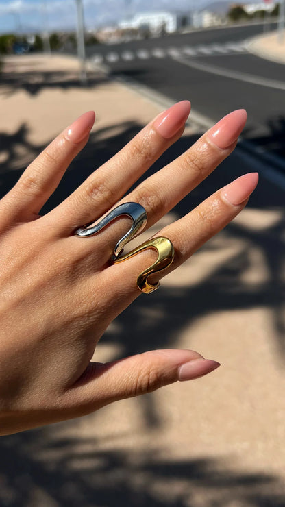 Bague "DUNE" - Bleu Saphir