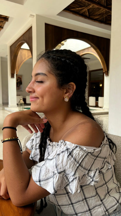 Boucles d'oreilles "CRISTAL" · Rose - Bleu Saphir