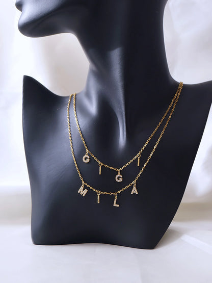 INOUBLIABLE • Collier personnalisé strass - Bleu Saphir