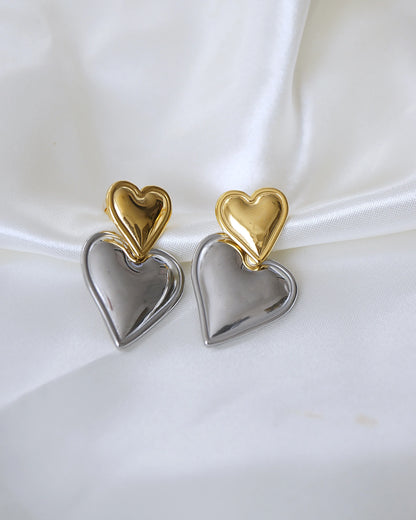 Boucles d'oreilles "MILA" (bicolore) - Bleu Saphir