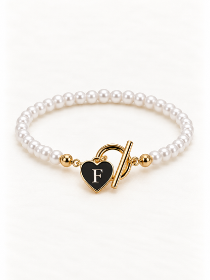 Bracelet "PERLA" · Lettres initiales breloques personnalisées