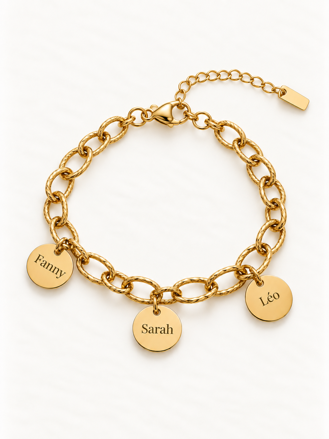 Bracelet "PASSION" personnalisé avec médaillons gravés