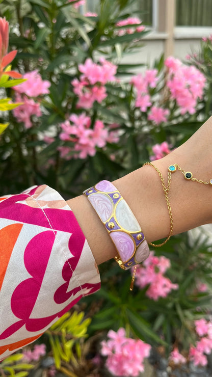 Bracelet Jonc "HORTENSE" · Violet - Bleu Saphir