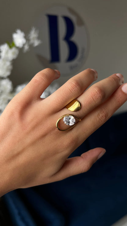 Bague "KENDALL" - Bleu Saphir