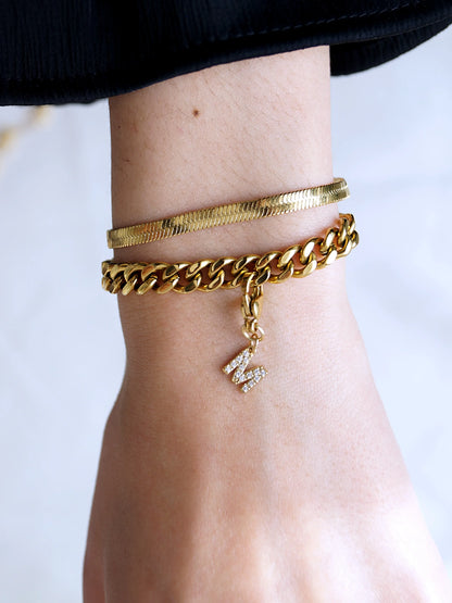 CHARM ·Mini initiales strass - Bleu Saphir