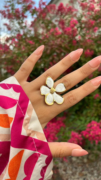 Bague "ROSY" · Blanc - Bleu Saphir