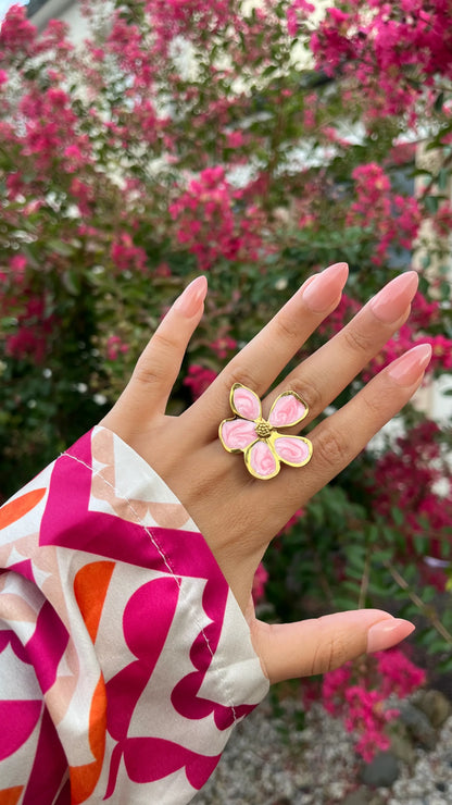 Bague "ROSY" · Rose - Bleu Saphir