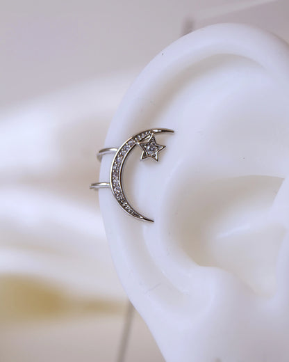Earcuff/ Faux piercing "LUNA" - Bleu Saphir
