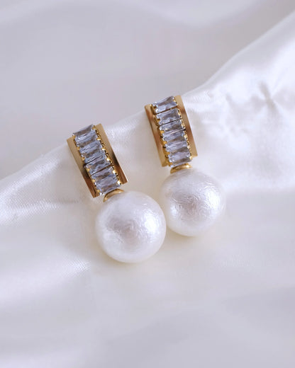 Boucles d'oreilles "SNOWY" - Bleu Saphir