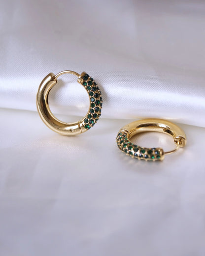 Boucles d'oreilles "DONNA" · Vertes - Bleu Saphir