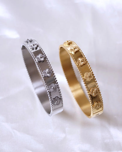 Bracelet jonc "FLEUR" - Bleu Saphir