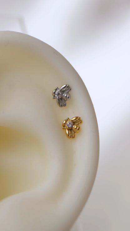 Piercing "BEE" - Bleu Saphir