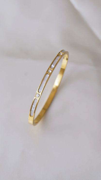 Bracelet jonc "LUXURY" · Doré - Bleu Saphir