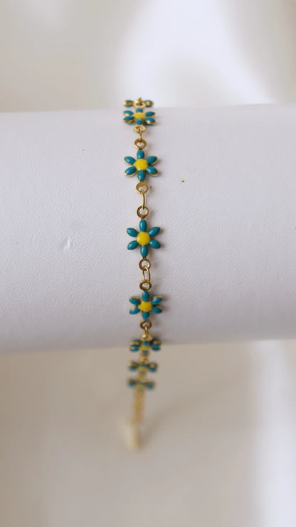 Bracelet "MARGUERITE" · Turquoise - Bleu Saphir