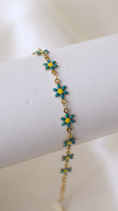 Bracelet "MARGUERITE" · Turquoise - Bleu Saphir