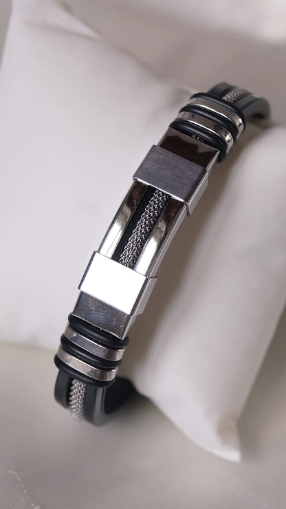 Bracelet pour homme "DIESEL" · chrome - Bleu Saphir