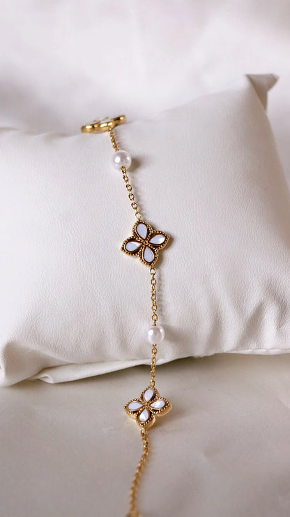 Bracelet "MARIA" perlé - Bleu Saphir