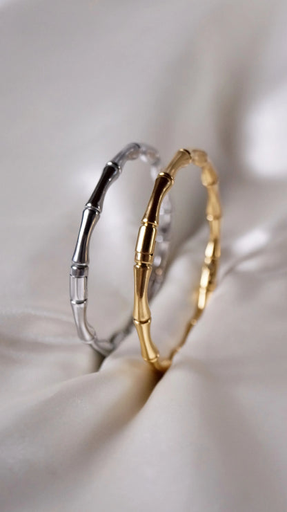 Bracelet Jonc "BAMBOU" - Bleu Saphir