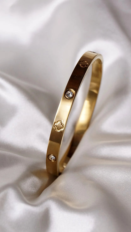 Bracelet Jonc "CLOVER" - Bleu Saphir