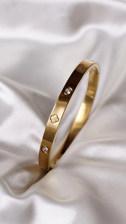 Bracelet Jonc "CLOVER" - Bleu Saphir