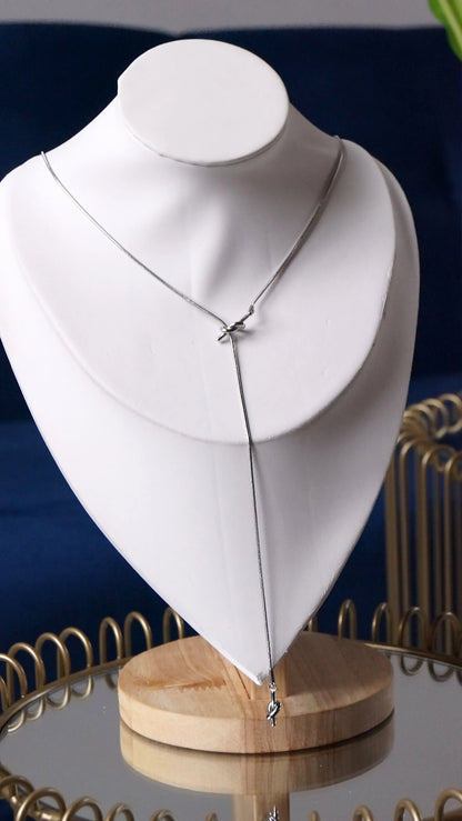 Collier "LILI" · Argenté - Bleu Saphir