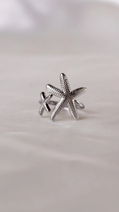 Bague "BAHAR" · Argenté - Bleu Saphir