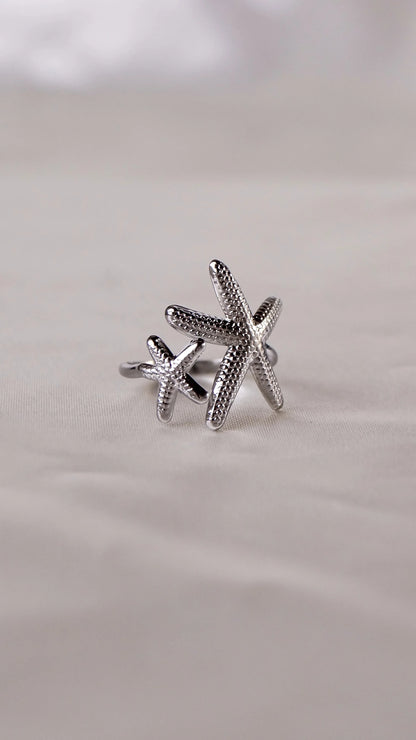 Bague "BAHAR" · Argenté - Bleu Saphir