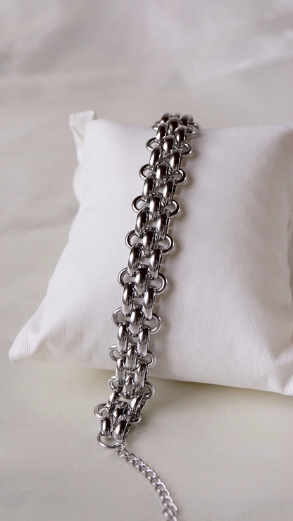 Bracelet "FANY" · Argenté - Bleu Saphir