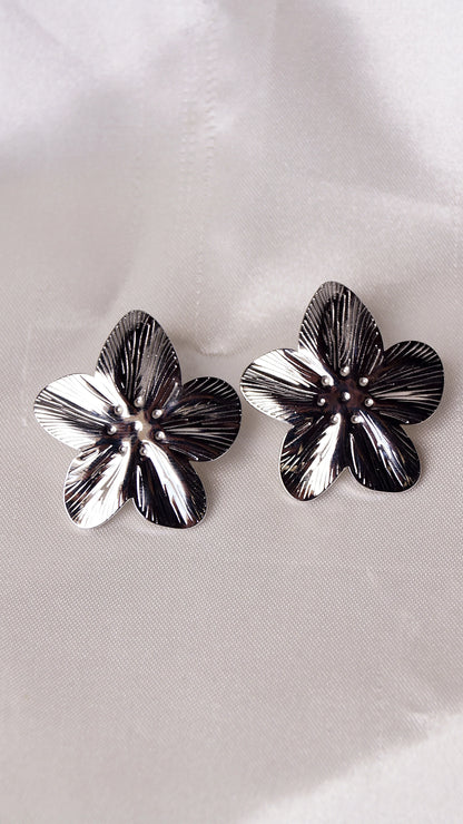 Boucles d'oreilles "IRIS 2" · argentées - Bleu Saphir